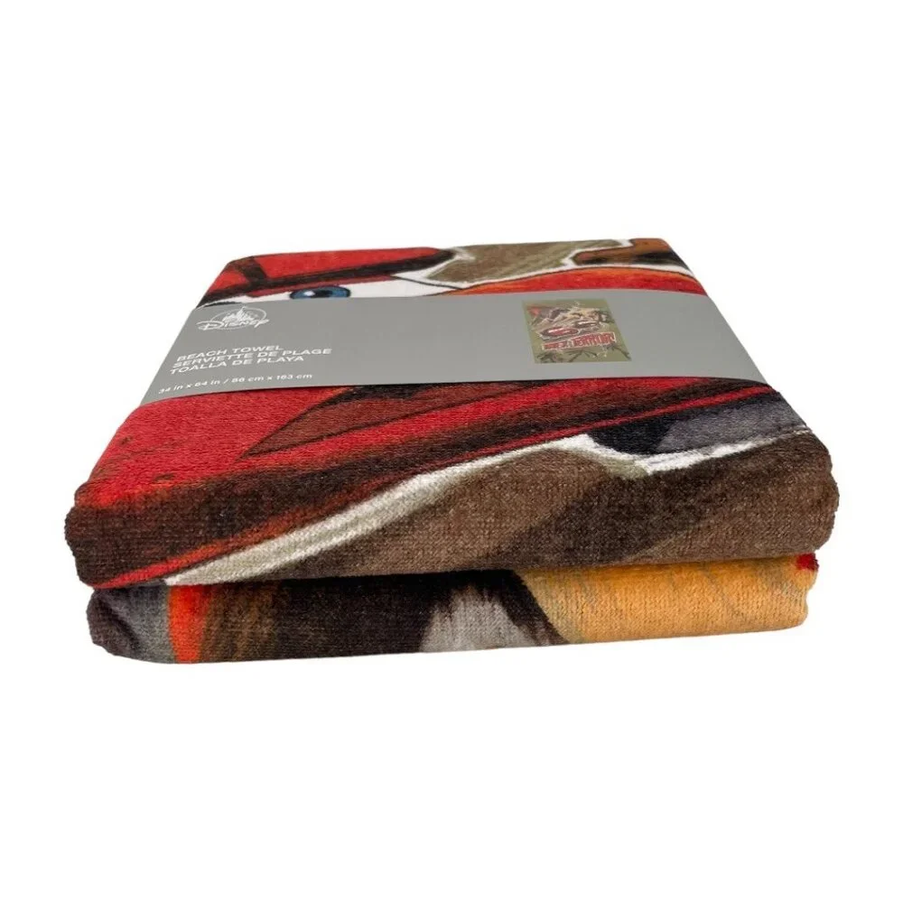 Disney Store Cars on the Road Lightning McQueen Tow Mater Beach Towel